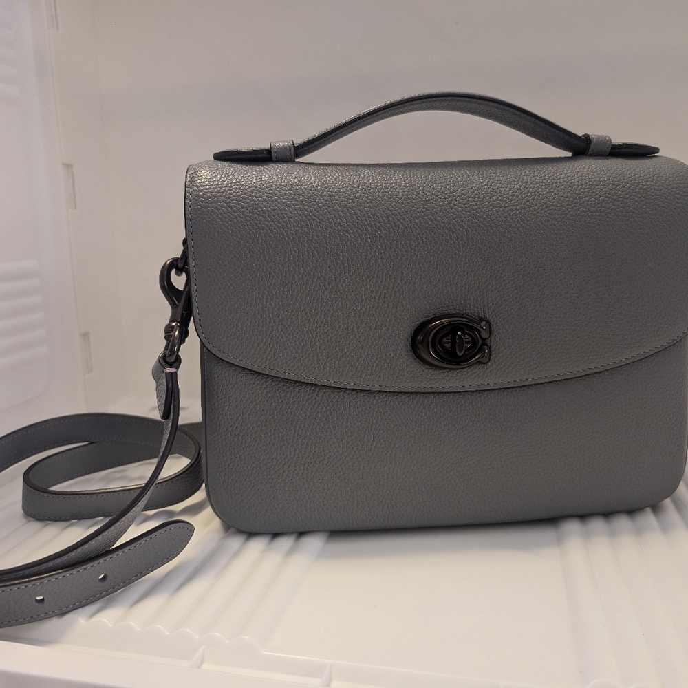 Coach Cassie in Granite (Grey) Polished Pebble Leather